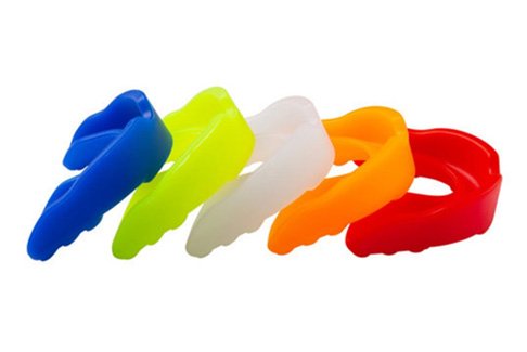 an assortment of colorful mouthguards