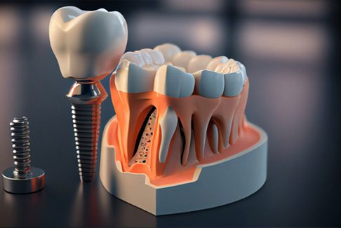 a model of a dental implant 