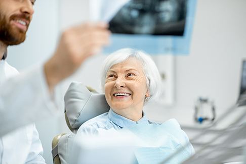 patient having dental implant consultation