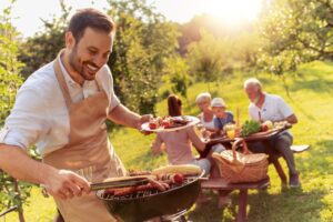 Family enjoying a summer barbecue